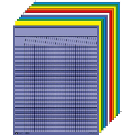 Creative Shapes Etc.&#x2122; 22&#x22; x 28&#x22; Large Vertical Incentive Chart Set, Assorted Color, Pack of 12